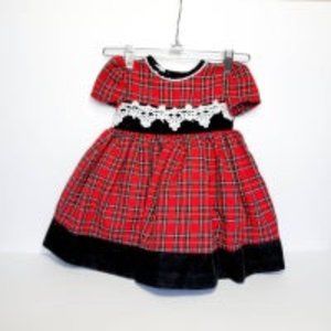 Vintage Plaid Tartain Baby Girl's Dress | 24 Months